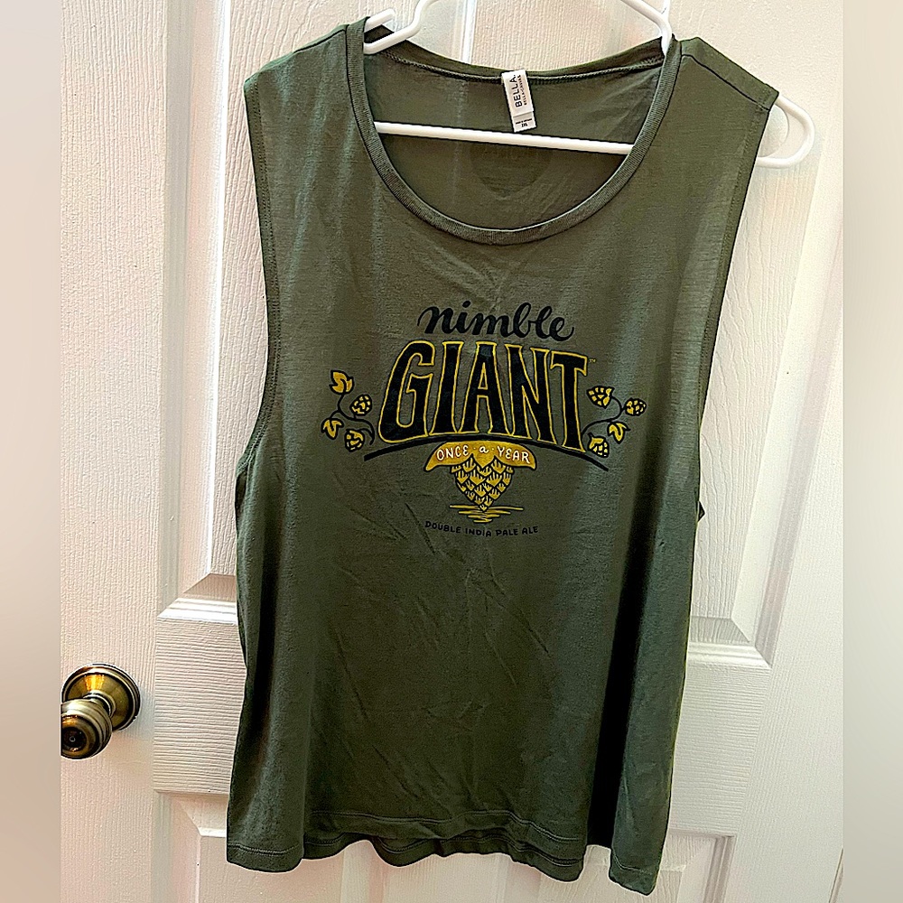 Tröegs Brewing Nimble Giant Olive Green Muscle Tank Top (Bella Canvas)